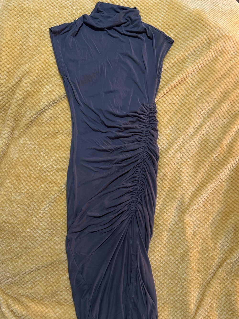 House of Harlow 1960 Charcoal Ruched Midi Dress